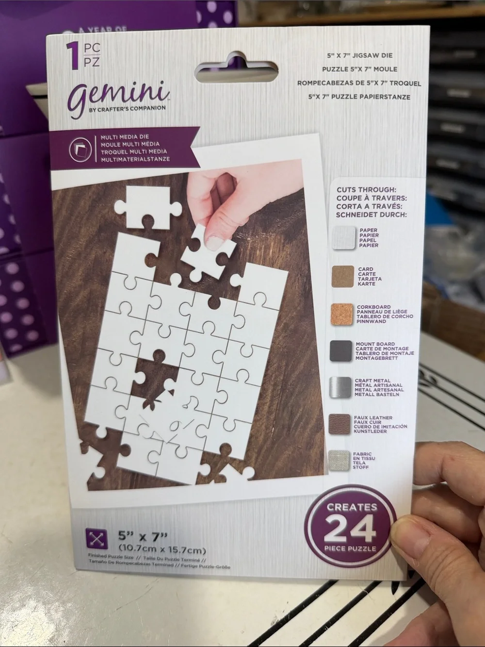 Crafters Companion Jigsaw Puzzle Die, Mount Board & Puzzle Sentiments Stamp Set